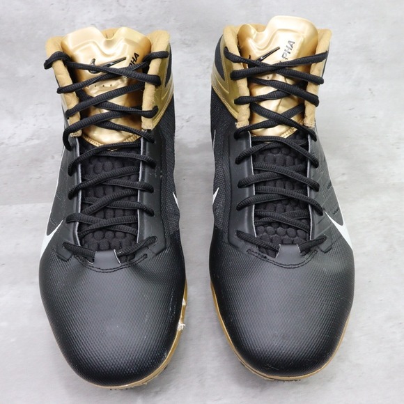 Nike Football Cleats Alpha Talon Elite TD Sz 14 Black/Gold Saints Player Issued - Picture 5 of 16